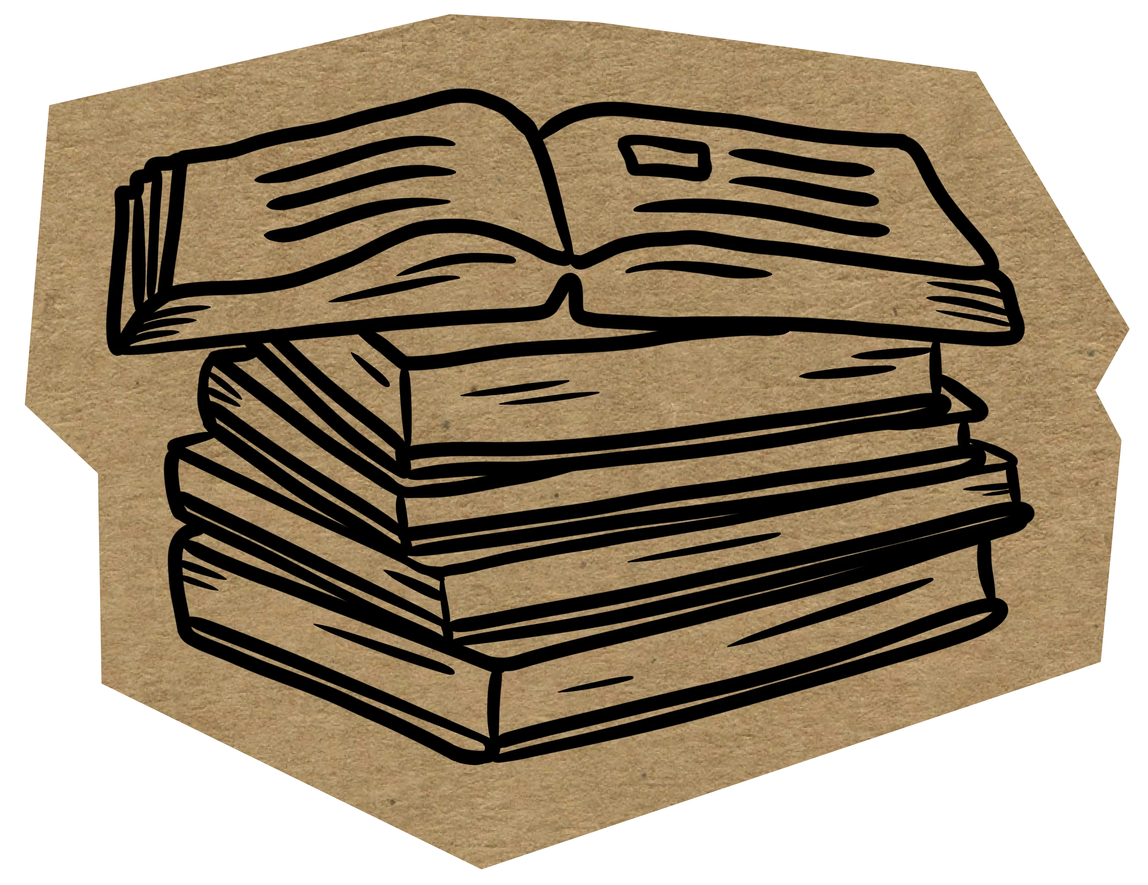 decorative stack of books drawing